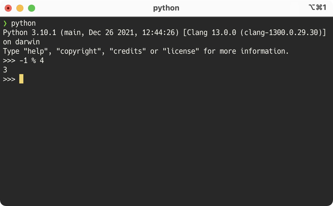 Pythonによる負数の剰余